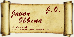 Javor Olbina vizit kartica